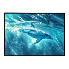 【B4サイズ（約25x36cm）】【lh-poster-6075】イルカ 海 ブルー ドルフィン 夏 ポスター クジラ シャチ 水族館 水中　南国 ハワイ 自然 サーフ インテリア  アート