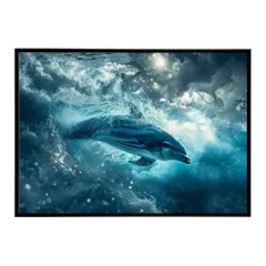 【B4サイズ（約25x36cm）】【lh-poster-6076】イルカ 海 ブルー ドルフィン 夏 ポスター クジラ シャチ 水族館 水中　南国 ハワイ 自然 サーフ インテリア  アート