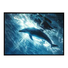 【B4サイズ（約25x36cm）】【lh-poster-6091】イルカ 海 ブルー ドルフィン 夏 ポスター クジラ シャチ 水族館 水中　南国 ハワイ 自然 サーフ インテリア  アート
