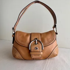 Vintage Coach y2k Soho Small Flap Buckle Camel Leather Shoulder Bag