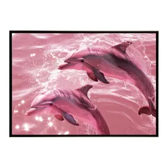 【A2サイズ（約42x59cm）】【lh-poster-6099】イルカ 海 ブルー ドルフィン 夏 ポスター クジラ シャチ 水族館 水中　南国 ハワイ 自然 サーフ インテリア  アート