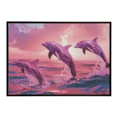 【A4サイズ（約21x30cm）】【lh-poster-6104】イルカ 海 ブルー ドルフィン 夏 ポスター クジラ シャチ 水族館 水中　南国 ハワイ 自然 サーフ インテリア  アート