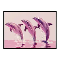 【A4サイズ（約21x30cm）】【lh-poster-6108】イルカ 海 ブルー ドルフィン 夏 ポスター クジラ シャチ 水族館 水中　南国 ハワイ 自然 サーフ インテリア  アート