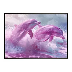 【B4サイズ（約25x36cm）】【lh-poster-6111】イルカ 海 ブルー ドルフィン 夏 ポスター クジラ シャチ 水族館 水中　南国 ハワイ 自然 サーフ インテリア  アート