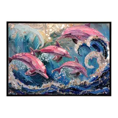 【A0サイズ（約84x119cm）】【lh-poster-6112】イルカ 海 ブルー ドルフィン 夏 ポスター クジラ シャチ 水族館 水中　南国 ハワイ 自然 サーフ インテリア  アート