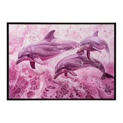 【B4サイズ（約25x36cm）】【lh-poster-6116】イルカ 海 ブルー ドルフィン 夏 ポスター クジラ シャチ 水族館 水中　南国 ハワイ 自然 サーフ インテリア  アート