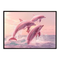 【A4サイズ（約21x30cm）】【lh-poster-6117】イルカ 海 ブルー ドルフィン 夏 ポスター クジラ シャチ 水族館 水中　南国 ハワイ 自然 サーフ インテリア  アート