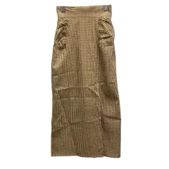 フリーズマート Free's Mart スカート フレアスカート ロング丈 チェック XS 黄 イエロー