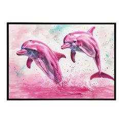 【A4サイズ（約21x30cm）】【lh-poster-6119】イルカ 海 ブルー ドルフィン 夏 ポスター クジラ シャチ 水族館 水中　南国 ハワイ 自然 サーフ インテリア  アート