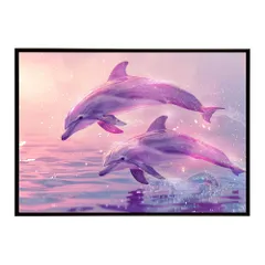 【A4サイズ（約21x30cm）】【lh-poster-6121】イルカ 海 ブルー ドルフィン 夏 ポスター クジラ シャチ 水族館 水中　南国 ハワイ 自然 サーフ インテリア  アート