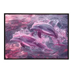 【A4サイズ（約21x30cm）】【lh-poster-6125】イルカ 海 ブルー ドルフィン 夏 ポスター クジラ シャチ 水族館 水中　南国 ハワイ 自然 サーフ インテリア  アート