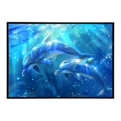 【A3サイズ（約30×42cm）】【lh-poster-6126】イルカ 海 ブルー ドルフィン 夏 ポスター クジラ シャチ 水族館 水中　南国 ハワイ 自然 サーフ インテリア  アート