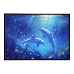 【B4サイズ（約25x36cm）】【lh-poster-6127】イルカ 海 ブルー ドルフィン 夏 ポスター クジラ シャチ 水族館 水中　南国 ハワイ 自然 サーフ インテリア  アート
