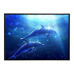 【B4サイズ（約25x36cm）】【lh-poster-6128】イルカ 海 ブルー ドルフィン 夏 ポスター クジラ シャチ 水族館 水中　南国 ハワイ 自然 サーフ インテリア  アート