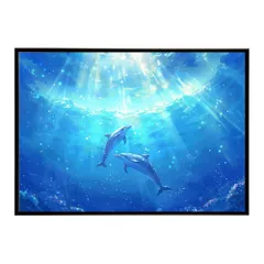【A1サイズ（約59x84cm）】【lh-poster-6129】イルカ 海 ブルー ドルフィン 夏 ポスター クジラ シャチ 水族館 水中　南国 ハワイ 自然 サーフ インテリア  アート