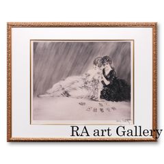 ルイ・イカール ブーケ 人物画 美人画 女性像 花 花束 バラ 作家直筆 ルイ・イカール ブーケ 人物画 美人画 女性像 花 花束 バラ 作家直筆