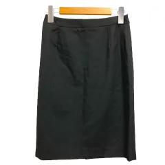 コムサイズム COMME CA ISM スカート ウール タイト 膝丈 無地 S 黒 ブラック