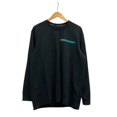 アンダーアーマー UNDER ARMOUR Tシャツ 長袖 クルーネック プリント コットン混 1385386 XL 黒 ブラック エメラルドグリーン ピンク