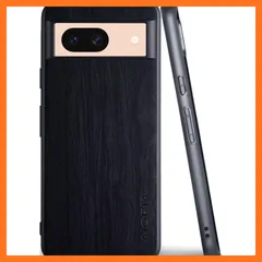 【新品】 Aioria スマホケース for Google Pixel 8A 5G 互換性あり ウッドパターン スタイリッシュで丈夫な携帯電話ケース あふれる 木目柄 保護 (Black) 0