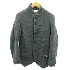 【中古】ポールハーデン Paul Harnden ウールツイード ブレザー ジャケット 縮絨 ショート丈 XXS グレー 1206 ポールハーデン Paul Harnden ウールツイード ブレザー ジャケット 縮