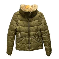 ザラ トラファルック ZARA Trafaluc ジャケット ブルゾン ナイロン ファー 中綿 長袖 XS 緑 カーキ