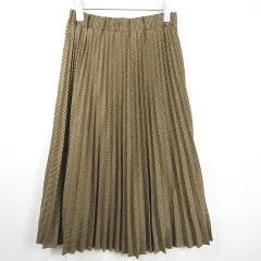 フリークスストア FREAKS STORE プリーツ ロング スカート ストレッチ F ブラウン ベージュ チェック kz11345