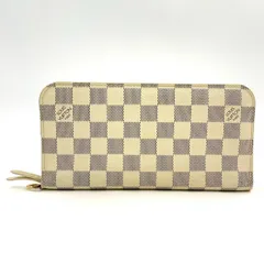 LOUIS VUITTON ポルトフォイユ アンソリット ダミエアズール ダミエアズール レザー×PVC ホワイト 二つ折り長財布 ゴールド N63072
