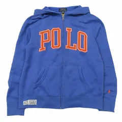 ポロ ラルフローレン POLO RALPH LAUREN 子供服 スウェット パーカー ジップアップ 裏起毛 ロゴ ワッペン カットソー L 青系/1▲B4 キッズ レディース