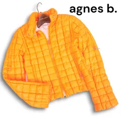 フランス製★ agnes b. アニエスベー 秋冬 ショート丈★ 中綿 キルティング ジャケット Sz.1 レディース オレンジ