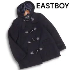 EASTBOY イーストボーイ 秋冬★ メルトン ウール スクール ダッフル コート Sz.7 レディース ネイビー 女子 学生 通学