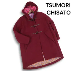 TSUMORI CHISATO ツモリチサト 秋冬 裏地 猫 リンゴ柄♪ ウール ダッフル コート Sz.1 レディース