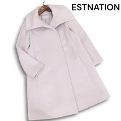 ESTNATION エストネーション 秋冬★ ウール ビッグカラー コート Sz.36 レディース 灰 グレー 日本製のサムネイル