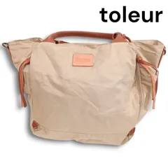 toleur トーラ レザー使い♪ ナイロン グログラン トート バッグ Sz.F　レディース