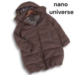 ナノユニバース 西川ダウン キルティング ダウンコート グレー ファー