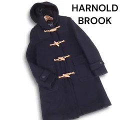 英国製★ HARNOLD BROOK アーノルドブルック 秋冬★ メルトン ウール ダッフル コート Sz.10 レディース 紺 ネイビー
