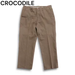 CROCODILE クロコダイル 秋冬 ストレッチ★ テーパード スラックス パンツ Sz.88 メンズのサムネイル