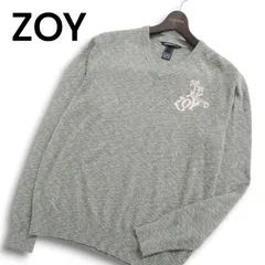 ZOY ゾーイ ゴルフ 秋冬 サーフガール ロゴ刺繍★ カシミヤ混 Vネック セーター ニット Sz.1 メンズ グレーのサムネイル