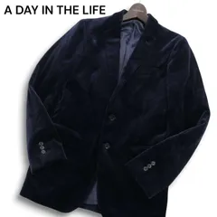 A DAY IN THE LIFE ユナイテッドアローズ 秋冬 総裏 ベロア★ テーラード ジャケット ブレザー Sz.S メンズ 紺 ネイビーのサムネイル