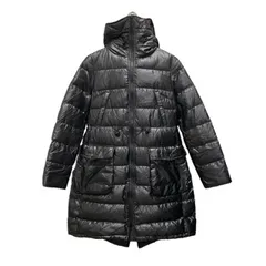 メルヴェイユヴァント merveilleux vente ダウンジャケット ロング フェザー混 L 黒 ブラック