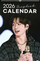 BTS ジョングク グッズ 大判 壁掛け カレンダー 2026年 + ステッカーセット K-POP