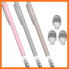 【新品】 【教育委員会も採用】aibow タッチペン スタイラスペン iPad iPhone スマホ Android タブレット Switch 対応 3本+ペン先3個 8mm くすみカラー 1