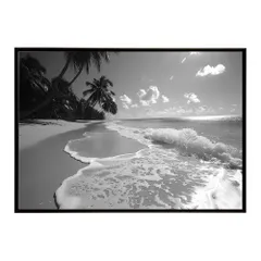 【B4サイズ（約25x36cm）】【lh-poster-5335】エモーショナルサーフ ヴィンテージ サーフ アンティーク 白黒 セピア ポスター インテリア  アート 海岸 ヤシの木 海 ビーチ 夏 サーフィン