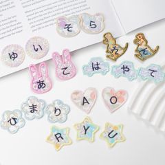 sora-プロフィールを一読下さい-様手書き風リバティ生地 ネームタグ