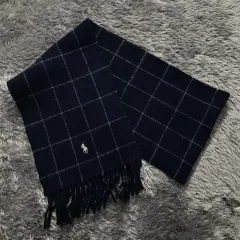 24x160cm A級 @ ポロ (POLO) ラルフ ローレン CHECK ウールマフラー