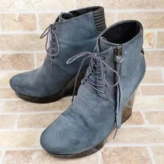 ディーゼル DIESEL ☆ スエードレザー ウエッジソール ショートブーツ ブルー系 ブーティ レースアップ