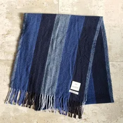 フェアファクス ☆ カシミヤ100％ ストライプ マフラー ブルー系 FAIRFAX COLLECTIVE