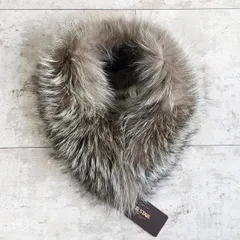 未使用 Furstar ☆ シルバーフォックス ファー ティペット ブラウン系 リアルファー 毛皮 襟巻