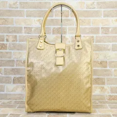 美品 ハロッズ Harrods ☆ ロゴ ナイロン 縦型 トートバッグ 伊製 A4OK ゴールド系 イタリア製