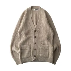 old　デザインニット　カーディガン　レトロ　アースカラー　肉厚　ダブルポケット