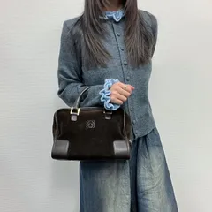 【中古】LOEWE ロエベ アナグラム アマソナ28 ハンドバッグ ブラウン スエード ヴィンテージ レディース【中古美品】HIBUOCHI VINTAGE
